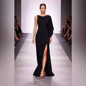 NWT BCBGMaxAzria “Janu” One-Shoulder Black Gown – Elegant & Timeless